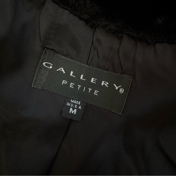 Gallery Black Faux Fur Full Length Long Coat Plush Modacrylic Winter Button Sz M - Picture 15 of 17